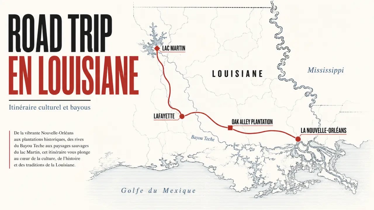 Road trip louisiane avec itinéraire panoramique entre La Nouvelle-Orléans, les plantations, Lafayette et les bayous