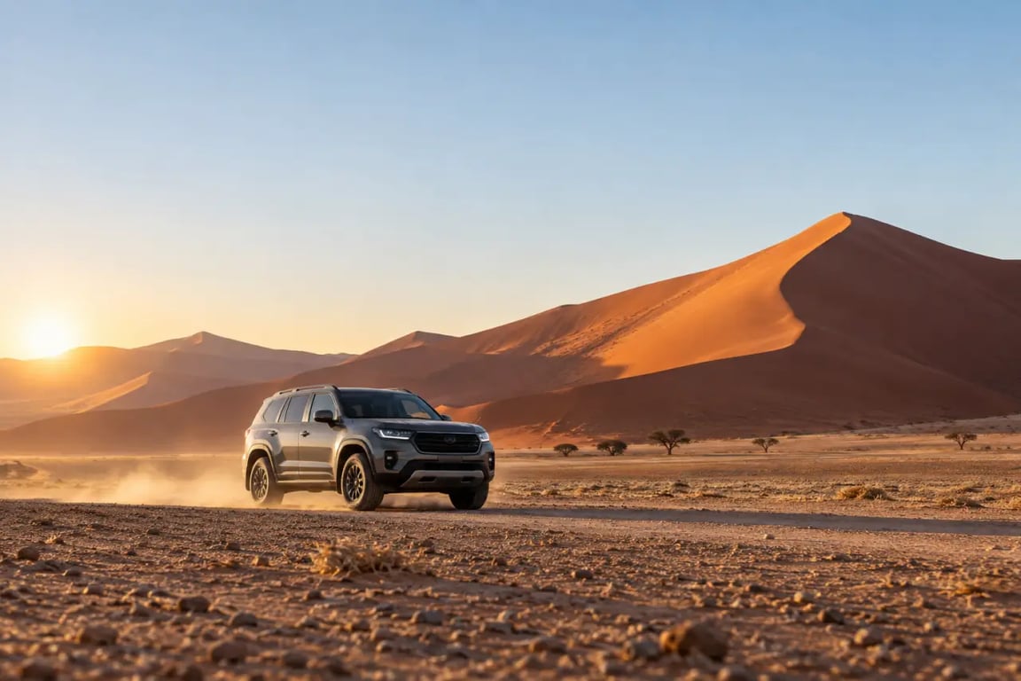 Road trip Afrique en 4x4 sur une piste désertique en Namibie