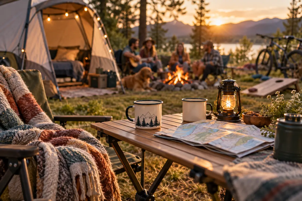 Un week-end en camping réussi se joue sur la proximité, le confort et les activités sur place