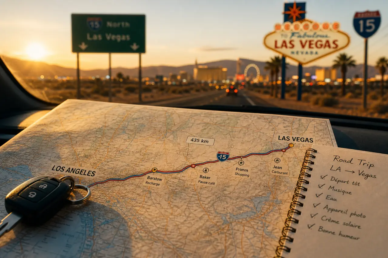Los Angeles - Las Vegas en voiture : 435 km, I-15 et arrêts utiles