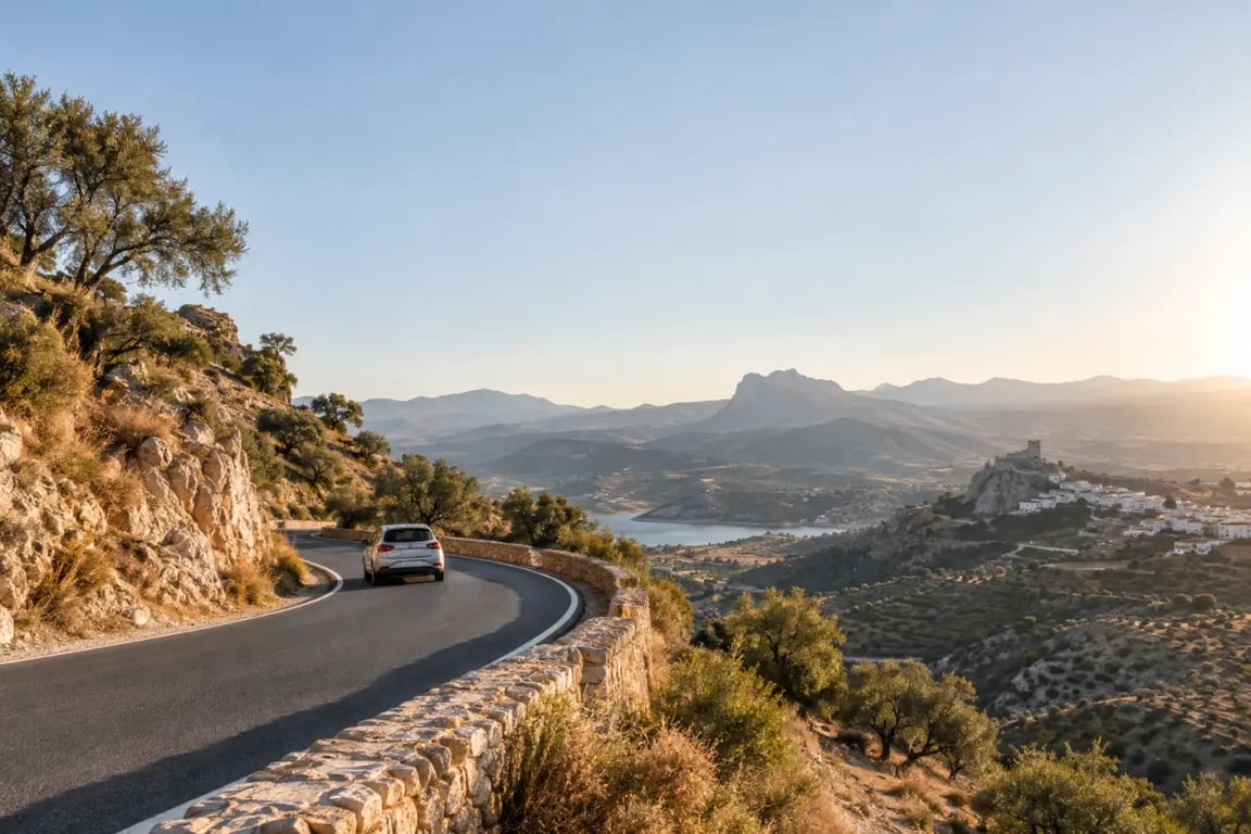 Roadtrip Espagne sur une route panoramique entre villages et paysages méditerranéens