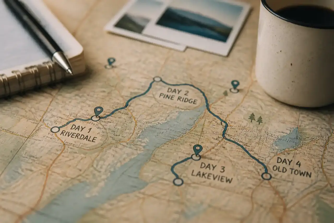 Carte road trip : construisez un itinéraire souple, lisible et réaliste