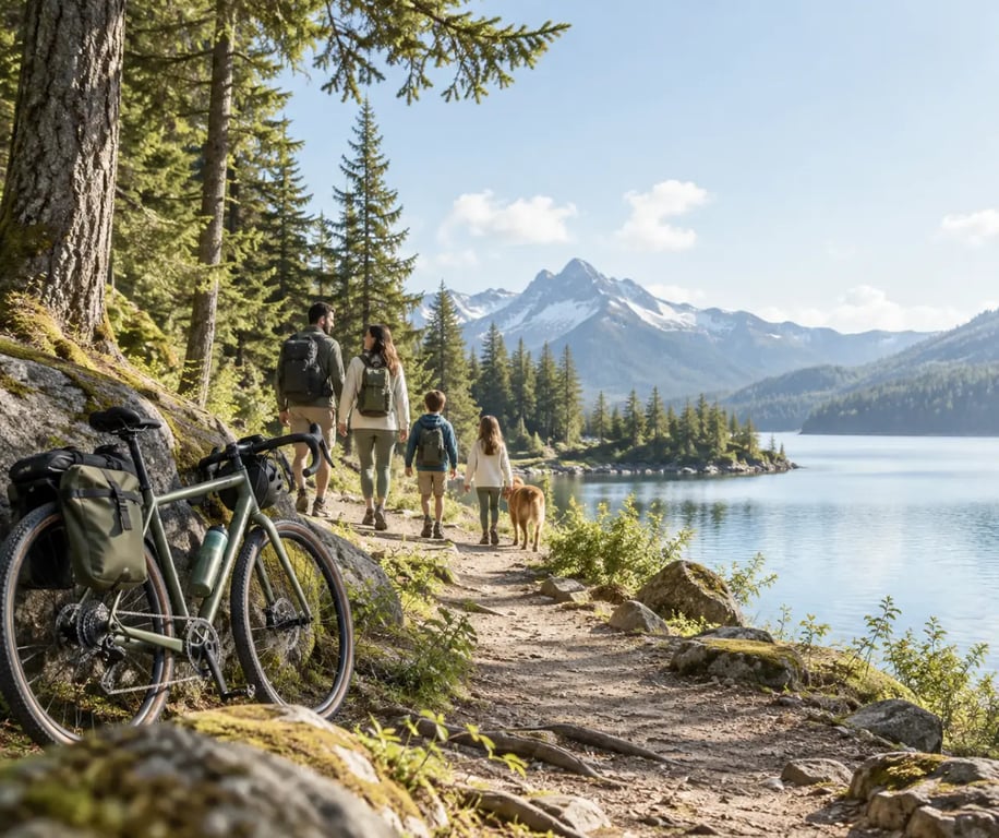 Activités plein air en famille et en couple au bord d’un lac