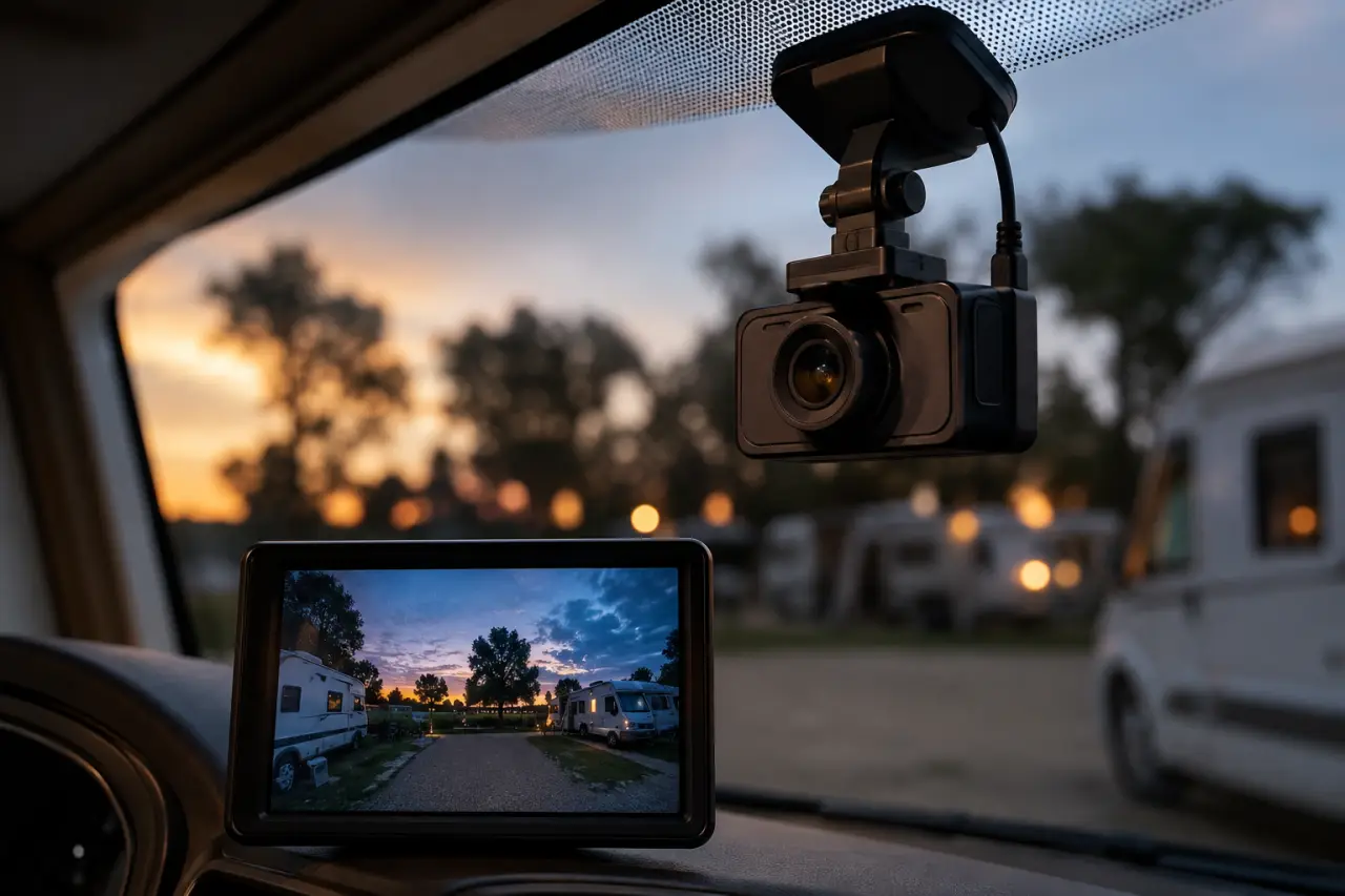 Dashcam camping-car : filmer l’avant, surveiller l’arrière et sécuriser le stationnement