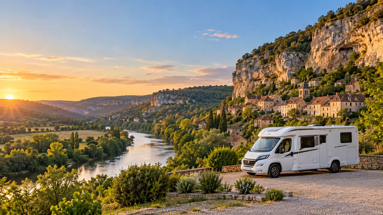 Camping-car dans la vallée de la Dordogne pour un séjour en Dordogne tourisme camping-car