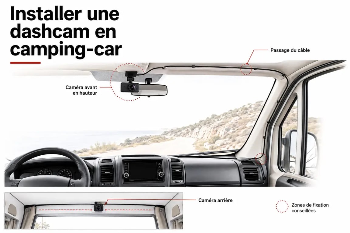 Installation d’une dashcam camping car à l’avant et à l’arrière
